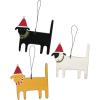 image:imagePrimitives by Kathy Rustic Wood Ornaments Set of 3 White Black Yellow 23155 Christmas