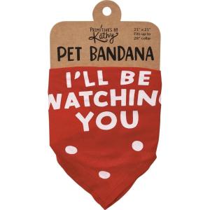 image:imagePrimitives by Kathy Every Bite You Take Ill Be Watching You Motivated By Food Large Pet Bandana