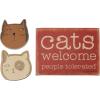 image:imagePrimitives by Kathy Cats Welcome Magnet Set4 x 3  2 x 2  Card 475 x 7