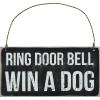 image:imagePrimitives by Kathy Distressed Black and White Magnet Set Set of 3 and A DogHanging Sign