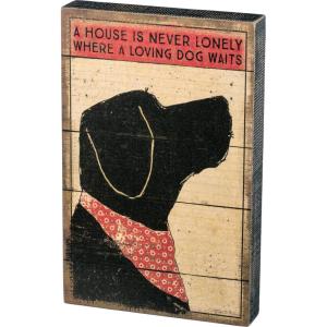image:imagePrimitives by Kathy 33718 Distressed Box Sign One DogNever Lonely