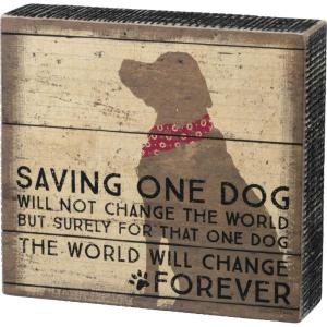 image:imagePrimitives by Kathy 33718 Distressed Box Sign One DogOne Dog