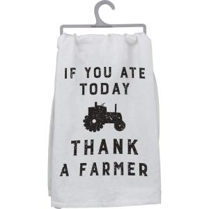 image:imagePrimitives by Kathy Black and White Cotton Home Dcor Dish Towel 28 Square Kitchen Closed  This Heifer Has Had ItIf You Ate Today