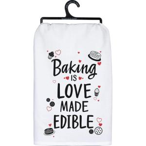 image:imagePrimitives by Kathy Boho Cotton Kitchen Towel Set  Funny Sayings Housewarming Gift Fall Decor 28x28Love Made Edible