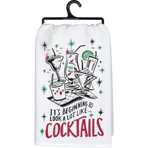 image:imagePrimitives by Kathy Glitter Kitchen Towel  Its Beginning to Look alot Like Cocktails LOL Collection
