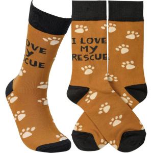 image:imagePrimitives by Kathy I Love My Rescue Colorful Socks from Our Pet Collection Cotton Nylon Spandex One Size fits Most
