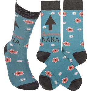 image:imagePrimitives by Kathy Novelty Socks Colorful Woven Design with coordinating Awesome Nana sentimentChristmasBirthdayGrandparents DayCotton nylon spandex One size fits most LOL Collection