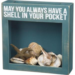 image:imagePrimitives by Kathy Seashell Holder  Coastal Decor Glass Display Treasure Chest Room and Bedroom DecorTeal  White