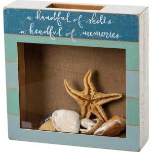 image:imagePrimitives by Kathy Seashell Holder  Coastal Decor Glass Display Treasure Chest Room and Bedroom Decorocean blue  beachy blue hues