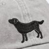 image:imagePrimitives by Kathy Baseball Cap Love My Lab Grey with Black Embroidery Adjustable Metal Buckle
