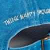 image:imagePrimitives by Kathy Think Happy Thoughts Baseball Cap with Vibrant Rainbow and Flowers Design on FrontSentiment on Back