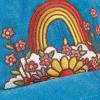 image:imagePrimitives by Kathy Think Happy Thoughts Baseball Cap with Vibrant Rainbow and Flowers Design on FrontSentiment on Back