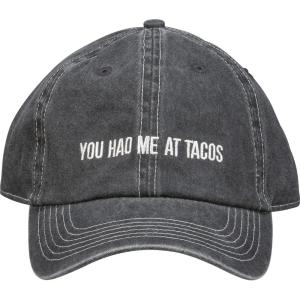 image:imagePrimitive by Kathy Baseball Cap  You Had Me At Tacos Stonewashed Black with Adjustable Metal Buckle