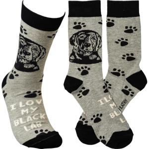 image:imagePrimitives By Kathy Socks  I Love My Black Lab Unisex One Size