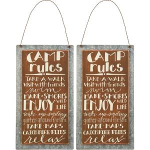 image:imagePrimitives by Kathy 26839 Lake amp Cabin Sign 525 x 95Inch Camp Rules1 Count Pack of 2