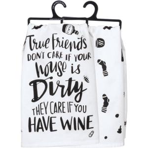 image:imagePrimitives by Kathy 29109 LOL Dish Towel 28Inch Square More Wine in a BottleTrue Friends Dont Care