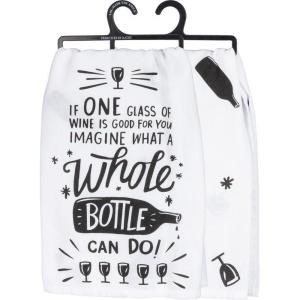 image:imagePrimitives by Kathy 29109 LOL Dish Towel 28Inch Square More Wine in a BottleWhole Bottle