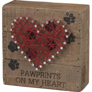image:imagePrimitives by Kathy 34248 Rustic White String Art Box Sign 35 x 4 Love You MorePawprints