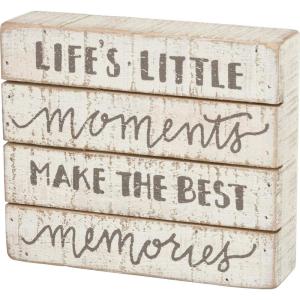 image:imagePrimitives by Kathy 37615 HandLettered Inset Box Sign Wonderful WorldLittle Moments Make Best Memories