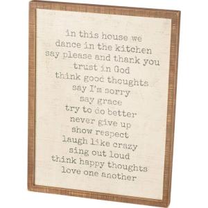 image:imagePrimitives by Kathy 38488 Distressed Inset Box Sign in This House