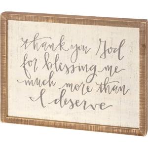 image:imagePrimitives by Kathy 38493 Inset HandLettered Box Sign 18 x 14 Thank You God