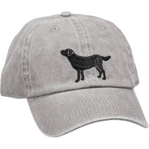 image:imagePrimitives by Kathy Baseball Cap Love My Lab Grey with Black Embroidery Adjustable Metal Buckle