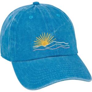 image:imagePrimitives by Kathy Baseball Cap Soul Full of Sunshine Stonewashed Blue with Colorful Design Embroidered on Front with Inspirational Sentiment on Back Adjustable fit with Metal Buckle Closure