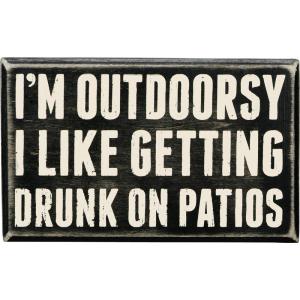 image:imagePrimitives by Kathy Chevron Trimmed Box Sign One Drink Away 5x4 inchesIm Outdoorsy