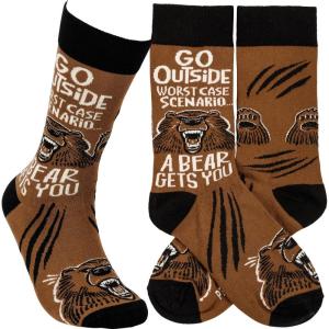 image:imagePrimitives by Kathy Go Outside Worst Case ScenarioA Bear Gets You Socks