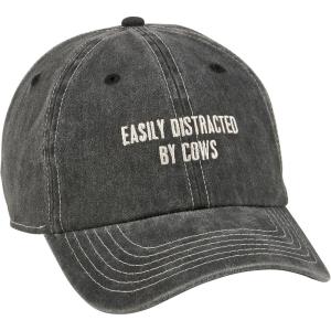 image:imagePrimitives by Kathy Goats Make Me Happy Baseball Cap UnisexStonewashed Black with Adjustable Metal BuckleDistracted By Cows Baseball Cap