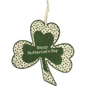 image:imagePrimitives by Kathy Happy St Patricks Day Hanging Wall Art Dcor 14 inches x 1450 inches x 025 inch