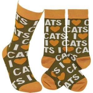 image:imagePrimitives by Kathy I Love Cats Socks Unisex One Size