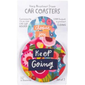image:imagePrimitives by Kathy Keep Going Choose Joy Decorative Car Coaster Set