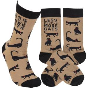 image:imagePrimitives by Kathy Less People More Cats Socks Unisex One Size