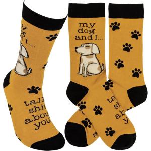 image:imagePrimitives by Kathy Novelty Socks  Dog And I Talk About You Unisex One Size LOL Collection