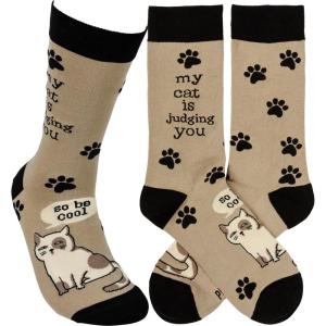 image:imagePrimitives by Kathy Novelty Socks  My Cat Is Judging You Unisex One Size LOL Collection