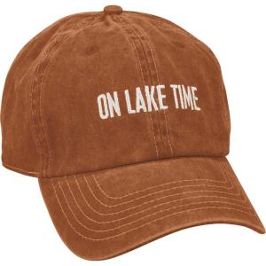 image:imagePrimitives by Kathy On Lake Time Baseball Cap Stonewashed Brown with Adjustable Metal Buckle