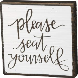 image:imagePrimitives by Kathy Please Seat Yourself Inset Bathroom Home Dcor Sign One Size