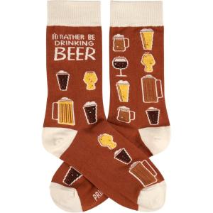 image:imagePrimitives by Kathy Rather Be Drinking Beer Novelty Socks One Size Unisex LOL Collection