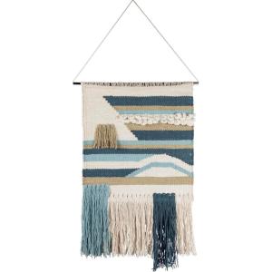 image:imagePrimitives by Kathy Seaside Woven Wall Hanging Handmade Bohemian Fringe Tassel Banner Cotton 14W x 22L