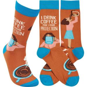 image:imagePrimitives by Kathy Socks  I Drink Coffee For Your Protection Unisex One Size LOL Collection