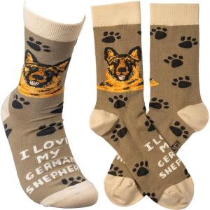 image:imagePrimitives by Kathy Socks  I Love My German Shepherd Unisex One Size