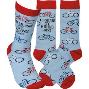 image:imagePrimitives by Kathy Socks  Red amp Blue These Are My Biking Socks One Size Unisex LOL Collection