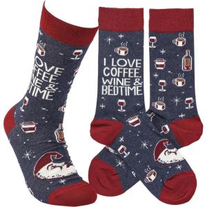 image:imagePrimitives by Kathy Socks  This Mom Loves Coffee Wine amp Bedtime Unisex One Size LOL Collection