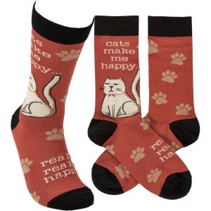 image:imagePrimitives by Kathy Socks Cats Make Me Happy Socks Unisex One Size