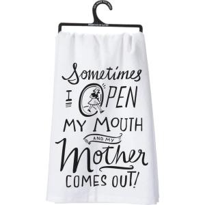 image:imagePrimitives by Kathy Women Tea Towel Cotton 28 x 28 NeutralOpen My Mouth