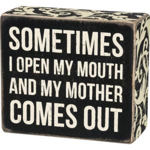 image:imagePrimitives by Kathy 21723 Box Sign 3 x 4 Call Your MomBlack