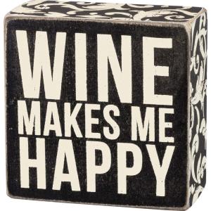 image:imagePrimitives by Kathy 21723 Box Sign 3 x 4 Call Your MomWine Makes Me Happy