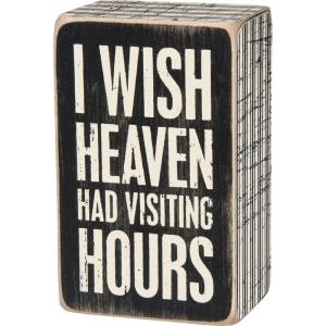 image:imagePrimitives by Kathy 28462 Pinstripe Trimmed Box Sign 25 x 4Inches Visiting Hours  Black
