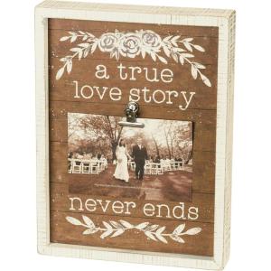 image:imagePrimitives by Kathy 38997 Inset Photo Holder Block 3 X 4 Love You MoreA True Love Story